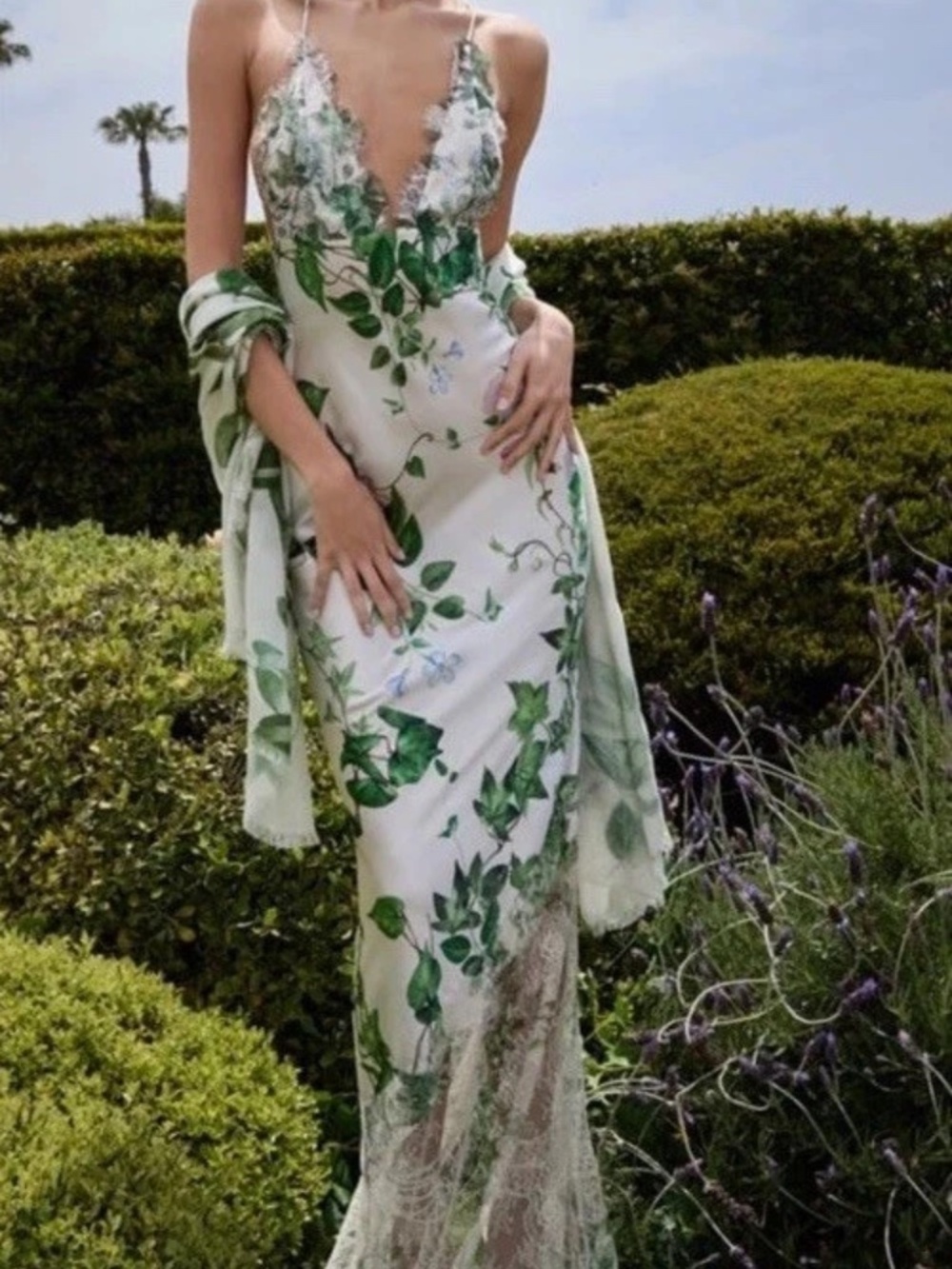 Alice + Olivia Claudia Ivy Romance Lace Cutout Maxi Dress Sz 8 NWT $795